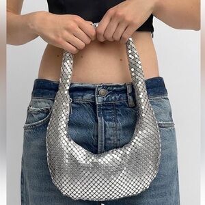 Zara Silver Mesh Shoulder Bag